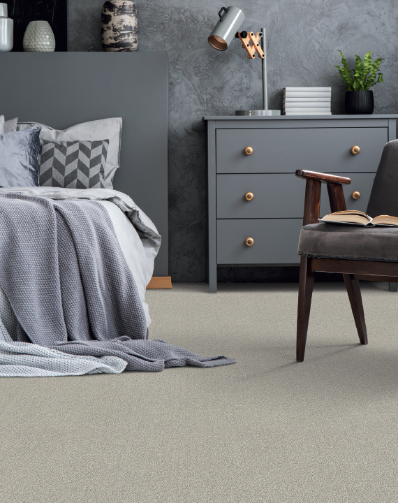 Installed carpet flooring in bedroom